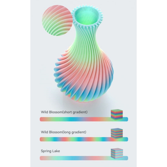 Creality Hyper PLA  Rainbow Wild Blossom Long Grad.- Fast Printing Filament with CFS tag 1kg 1.75