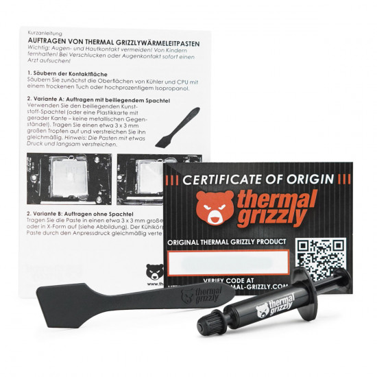 Thermal Grizzly TG Kryonaut  - 1 g Extremely High Performance Thermal Paste for Overclocking GPU CPU