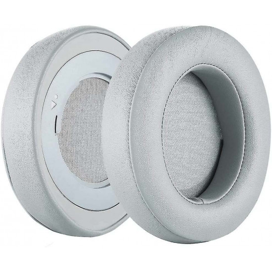 Geekria Razer Leatherette Kraken Cushions for Kraken Pro V2 Mercury, 7.1 Mercury Oval Grey/White