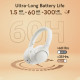 QCY H3 High-Res Headset White w. Mic, Active Noise Canceling with 4 mode ANC 60h Multipoint