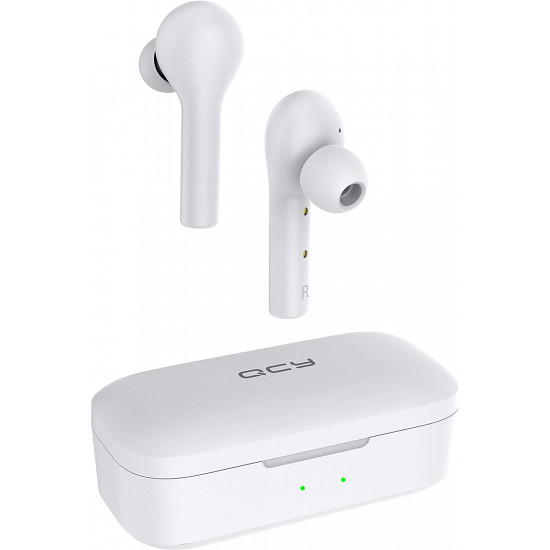 QCY T5 TWS WHITE True Wireless Gaming Earbuds 5.1 Bluetooth Headphones ENC IPX5 Speaker 6mm 5hrs