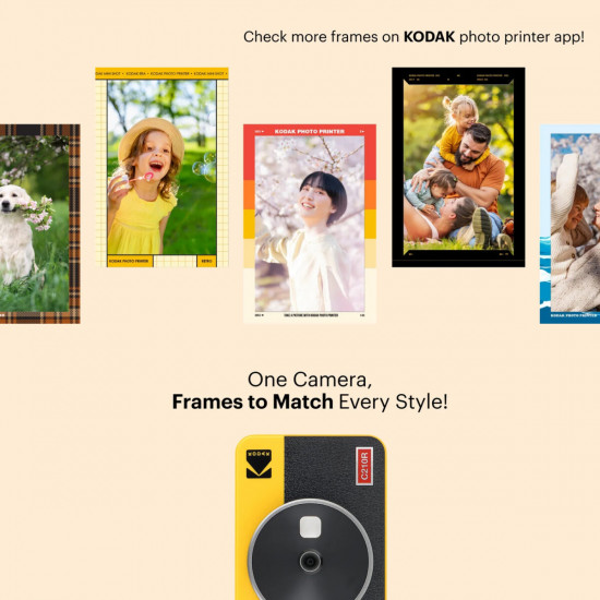 Kodak Mini Shot 2 Retro -Instant Camera & Photo Printer (5.3 x 8.6 cm), iOS & Android BT + 8 Sheets