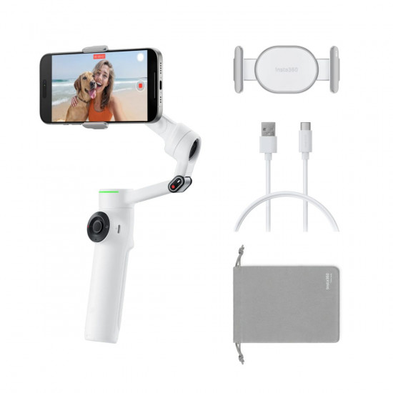 Insta360 Flow 2 Pro Standard Version (White) A.I. Powered Gimbal Stabilizer for Smartphone USB-C