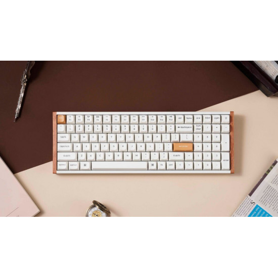 Keychron K4 HE (K4H-Q1) Special Wood Edition White Wireless Magnetic Hall Effect RGB Keyboard 96% US