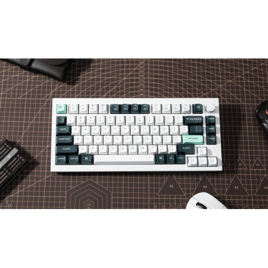 Keychron Q1 HE (Q1H-P1) QMK White Wireless Custom Hall Effect Keyboard Purple Switch 75% US Layout