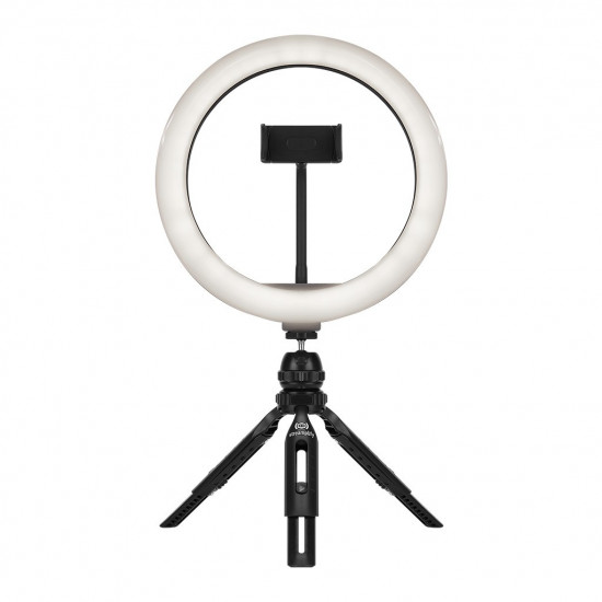 Streamplify Light 10 Streaming Ring Light - Black - 26cm & tripod - selfie stick