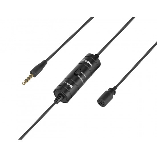 BOYA BY-M1S (M1 Smart) wired mic Universal Lavalier Microphone 3.5mm for phone, laptop, camera