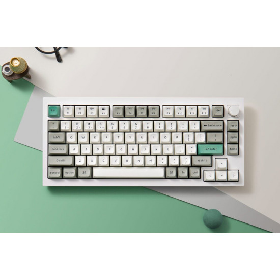 Keychron Q1 Max (Q1M-P1) QMK/VIA Wireless Custom Mechanical Keyboard-Red Switch-Shell White 75% US