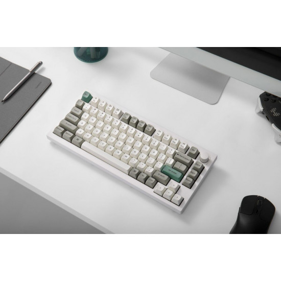 Keychron Q1 Max (Q1M-P1) QMK/VIA Wireless Custom Mechanical Keyboard-Red Switch-Shell White 75% US