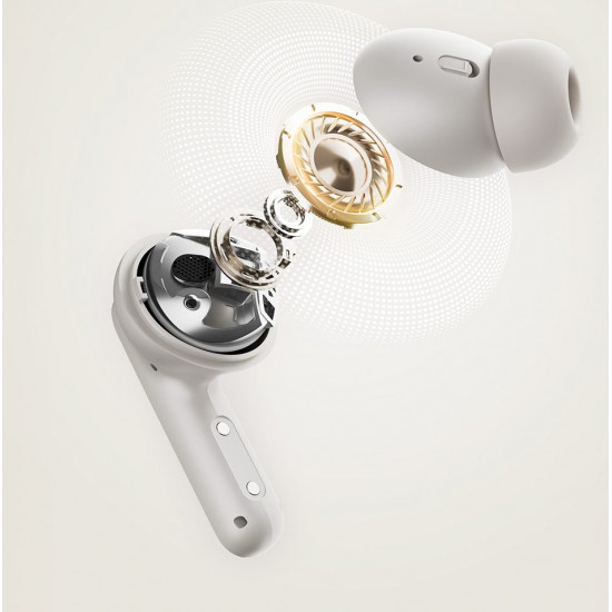 QCY Buds ANC Black (HT15)- 45db ANC TWS Earbuds 35h 5 mic ENC, ear-canal adaptive tech, leather case