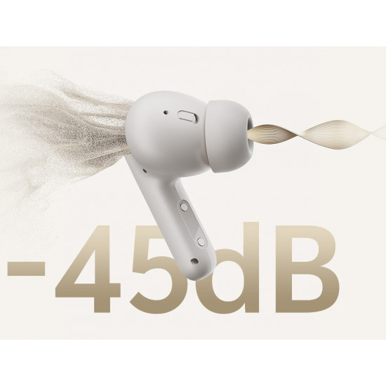 QCY Buds ANC Black (HT15)- 45db ANC TWS Earbuds 35h 5 mic ENC, ear-canal adaptive tech, leather case