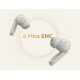 QCY Buds ANC Black (HT15)- 45db ANC TWS Earbuds 35h 5 mic ENC, ear-canal adaptive tech, leather case