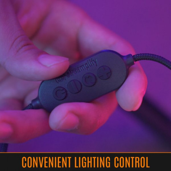 Streamplify Light 10 Streaming Ring Light - Black - 26cm & tripod - selfie stick