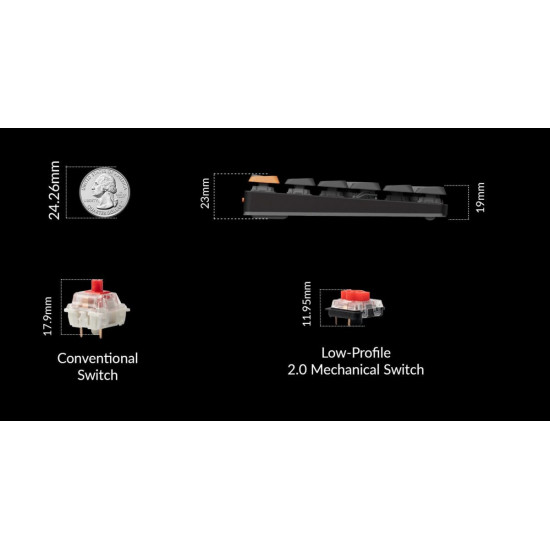 Keychron K3 V3 (K3X-B1) QMK Wireless Mechanical Keyboard Red Switch RGB 75% US Layout