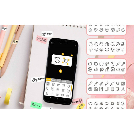 Kodak Label ERA M50 Label Maker Machine, Yellow (Label Printer with 1 Roll Sticker Label)