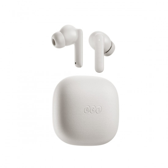 QCY Buds White (QT43) - Noise Reduction Clear Calls TWS Earbuds 35h, 10mm dynamic drivers