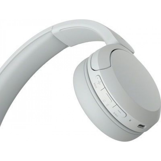 Sony WH-CH520 Ασύρματα Bluetooth On Ear Ακουστικά με 50 ώρες Λειτουργίας και Quick Charge Λευκά
