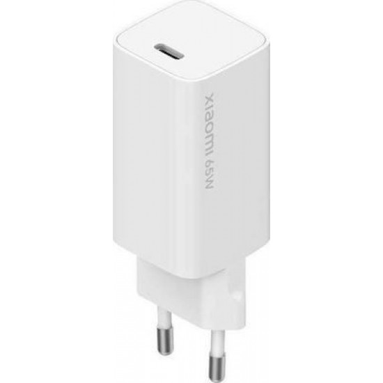 Xiaomi Φορτιστής με Θύρα USB-C και Καλώδιο USB-C 65W Λευκός (BHR4499GL)