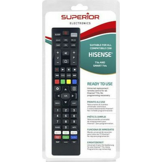 Superior Electronics Universal Τηλεχειριστήριο Smart για Τηλεοράσεις Hisense