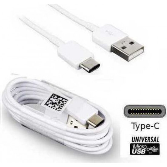 Samsung Regular USB 2.0 Cable USB-C male - USB-C male Λευκό 1m (EP-DA705BWE)