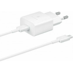 Samsung Φορτιστής με Θύρα USB-C και Καλώδιο USB-C 15W Power Delivery Λευκός (EP-T1510X)