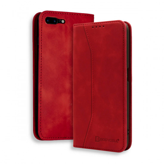 Bodycell Book Case Pu Leather iPhone 7/8 Plus Red