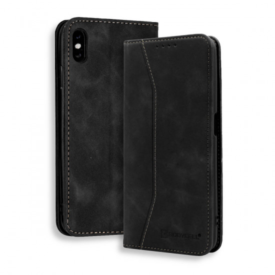 Bodycell Book Case Pu Leather iPhone XS MAX Black