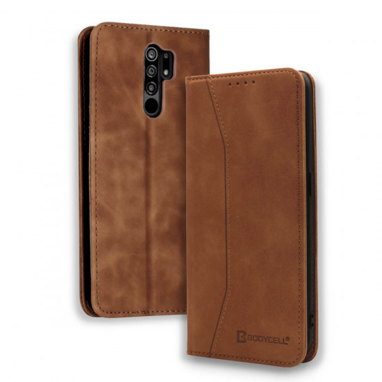 Bodycell Book Case Pu Leather Xiaomi Redmi 9 Brown