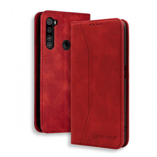 Bodycell Book Case Pu Leather Xiaomi Note 8  Red