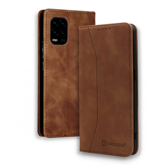 Bodycell Book Case Pu Leather Xiaomi Mi 10 Lite Brown