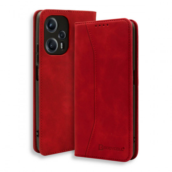 Bodycell Book Case Pu Leather Xiaomi Poco F5  Red