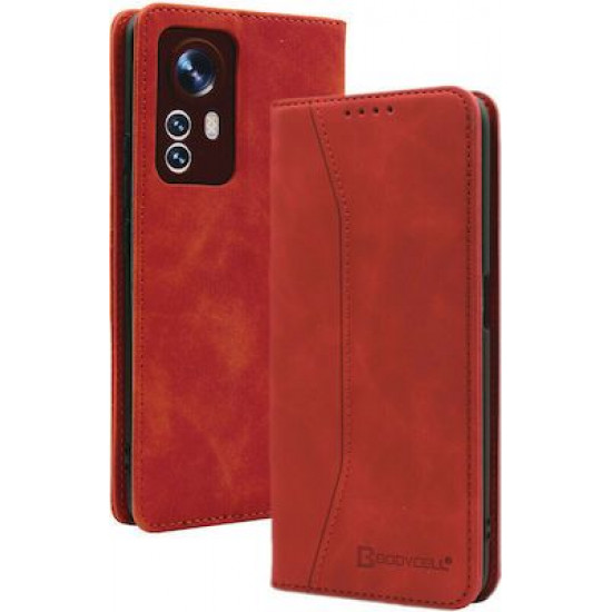 Bodycell Book Case Pu Leather Xiaomi Note 12 Pro 4G Red