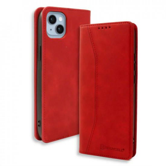 Bodycell Book Case Pu Leather iPhone 15  Red