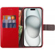 Bodycell Book Case Pu Leather iPhone 15  Red