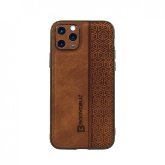 Bodycell Pattern Leather Backcover iPhone 11 Pro Max Brown