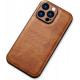 Bodycell Pattern Leather Backcover iPhone 14  Brown
