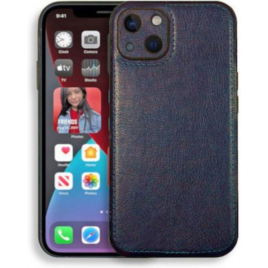 Bodycell Pattern Leather Backcover iPhone 14 Plus Blue