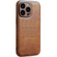 Bodycell Pattern Leather Backcover iPhone 14 Pro  Brown