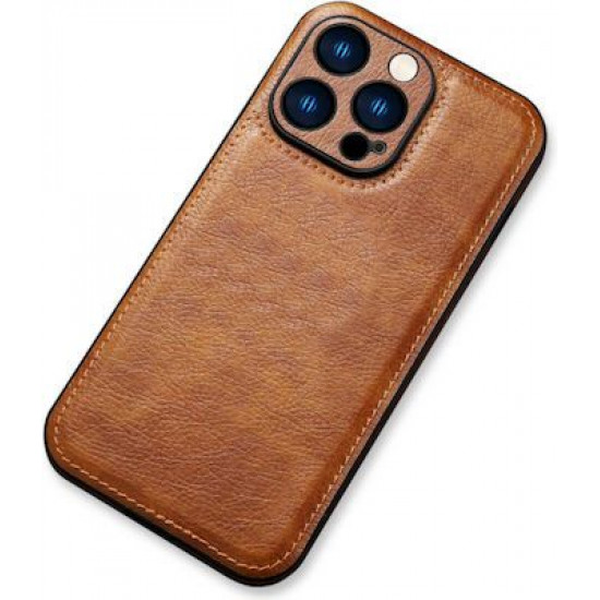 Bodycell Pattern Leather Backcover iPhone 14 Pro  Brown