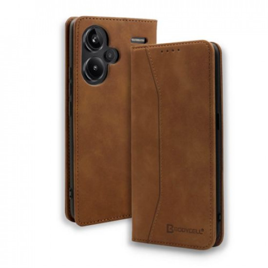 Bodycell Book Case Pu Leather Xiaomi Note 13 Pro Plus Brown