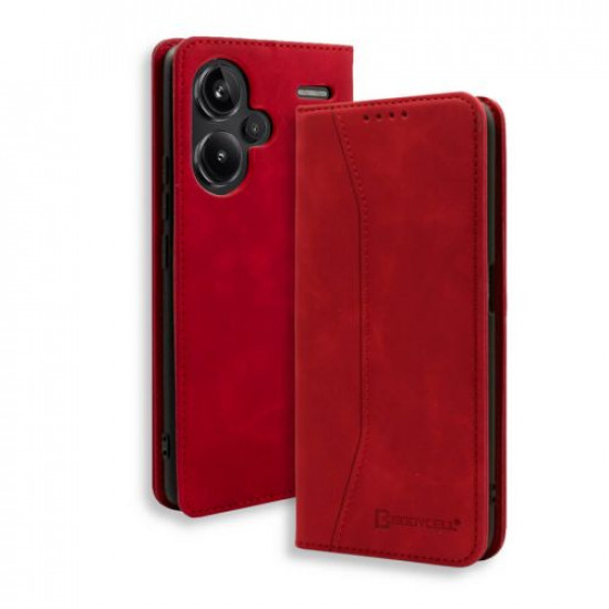 Bodycell Book Case Pu Leather Xiaomi Note 13 Pro Plus Red