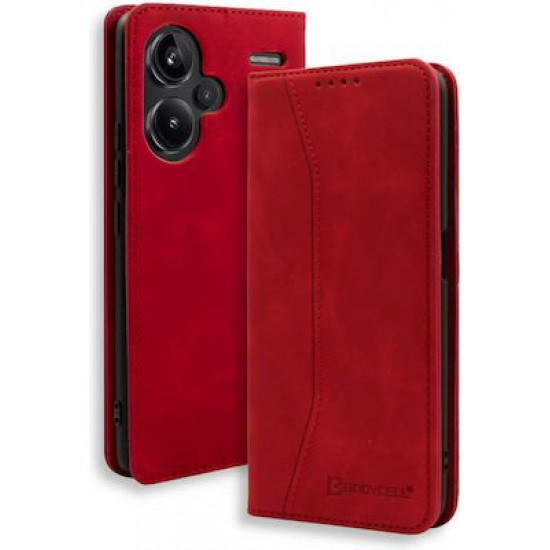 Bodycell Book Case Pu Leather Xiaomi Note 13 Pro Plus Red