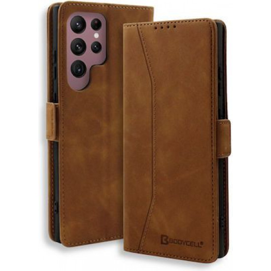Bodycell Book Case Pu Leather Samsung S24 Ultra Brown