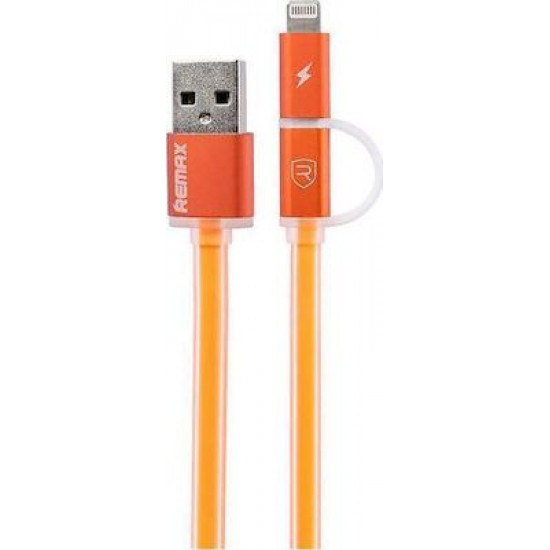 REMAX  DATA Cable AURORA iP 6/7 + micro Orange