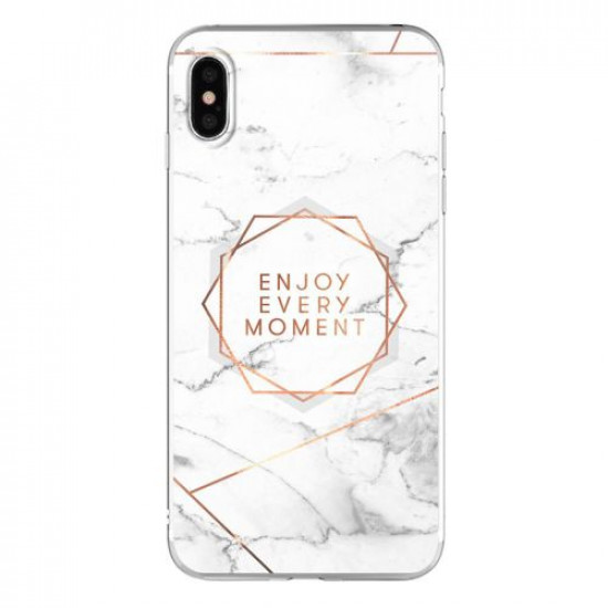 Silicon Marble Case iPhone X/XS SM16 White/Gold