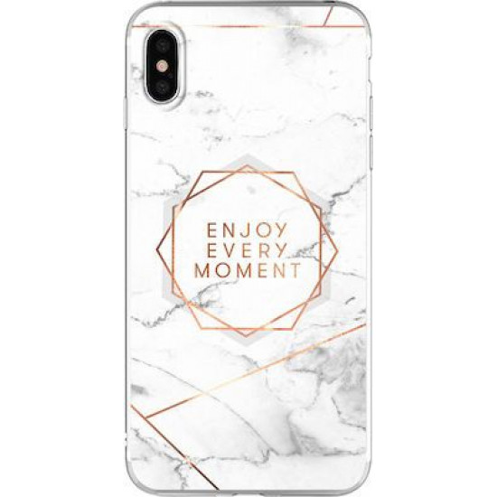 Silicon Marble Case iPhone X/XS SM16 White/Gold