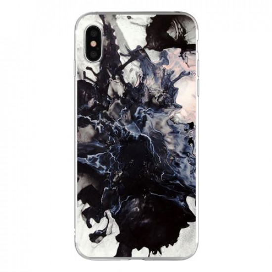 Silicon Marble Case iPhone X/XS SM8 White/Black