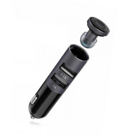 REMAX  Bluetooth Earphone + 12V II Charger RB-T11C Black