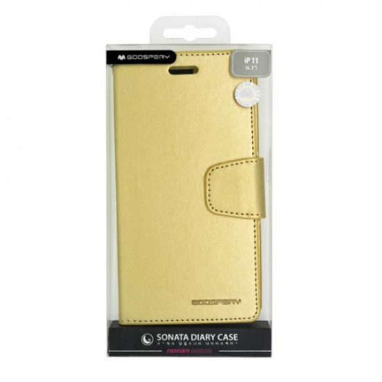 Θήκη Book Goospery Sonata Diary Case για Apple iPhone 11 Χρυσό