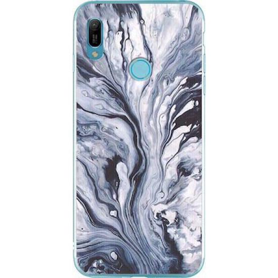 Silicon Marble Case Huawei Y6 19 SM2 Blue/White